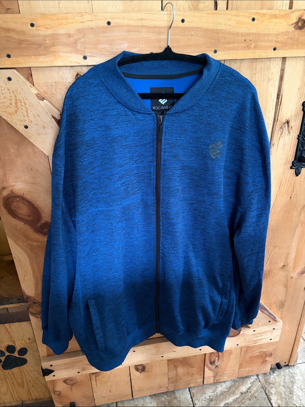 Rocawear Men's Heathered Royal Blue Full-Zip Jacket, 4XB
